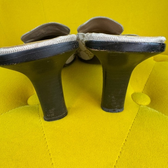 Gucci Cream Mules with Iconic Monogram Size 7 1/2 - Picture 7 of 10